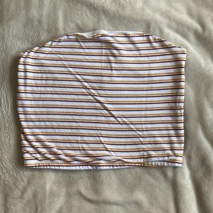 Striped tube top.